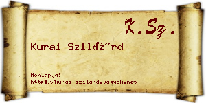 Kurai Szilárd névjegykártya