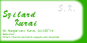 szilard kurai business card